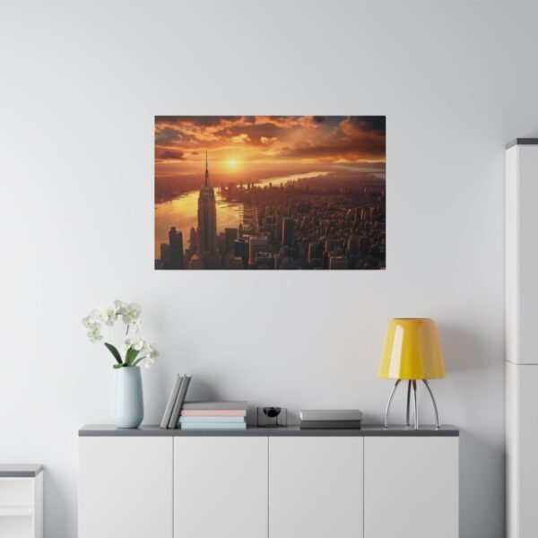 Tableau Panoramique "Coucher de Soleil a New York"