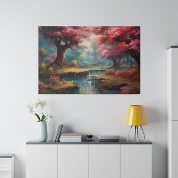 Art Mural Elegant : Vision Fantastique d'un Paradis Terrestre